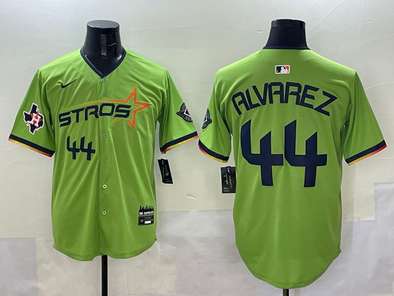 Men Houston Astros 44 Alvarez Green three generations Joint Name 2025 Nike MLB Jersey style 9